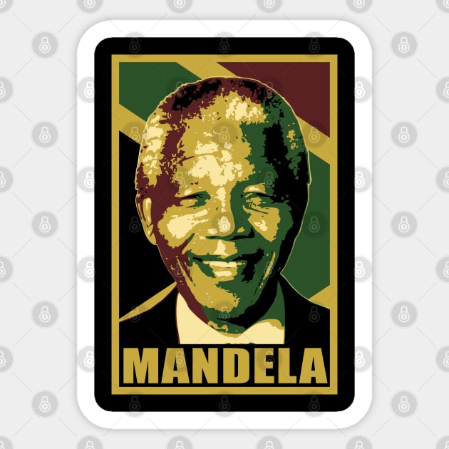 Nelson Mandela Smile Poster Pop Art Sticker by Nerd_art